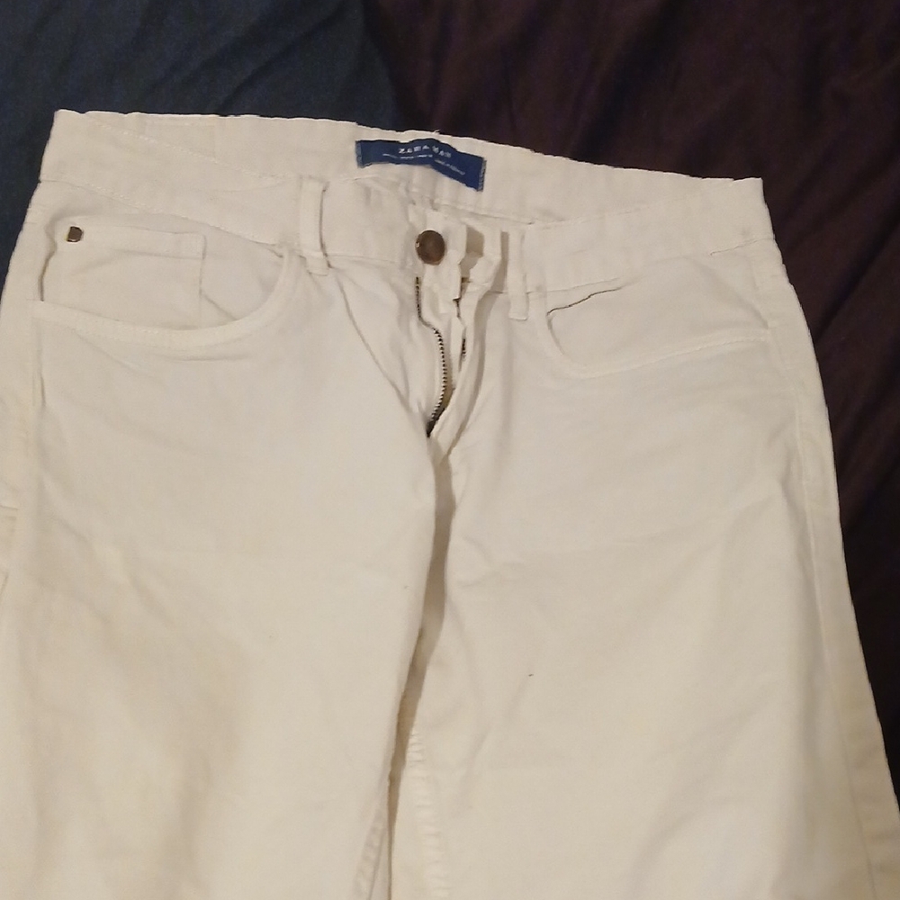 Zara Man Cream Denim Pants